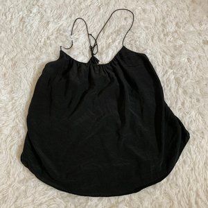 Wilfred Aritzia Womens Black Silk Strappy Tank Top